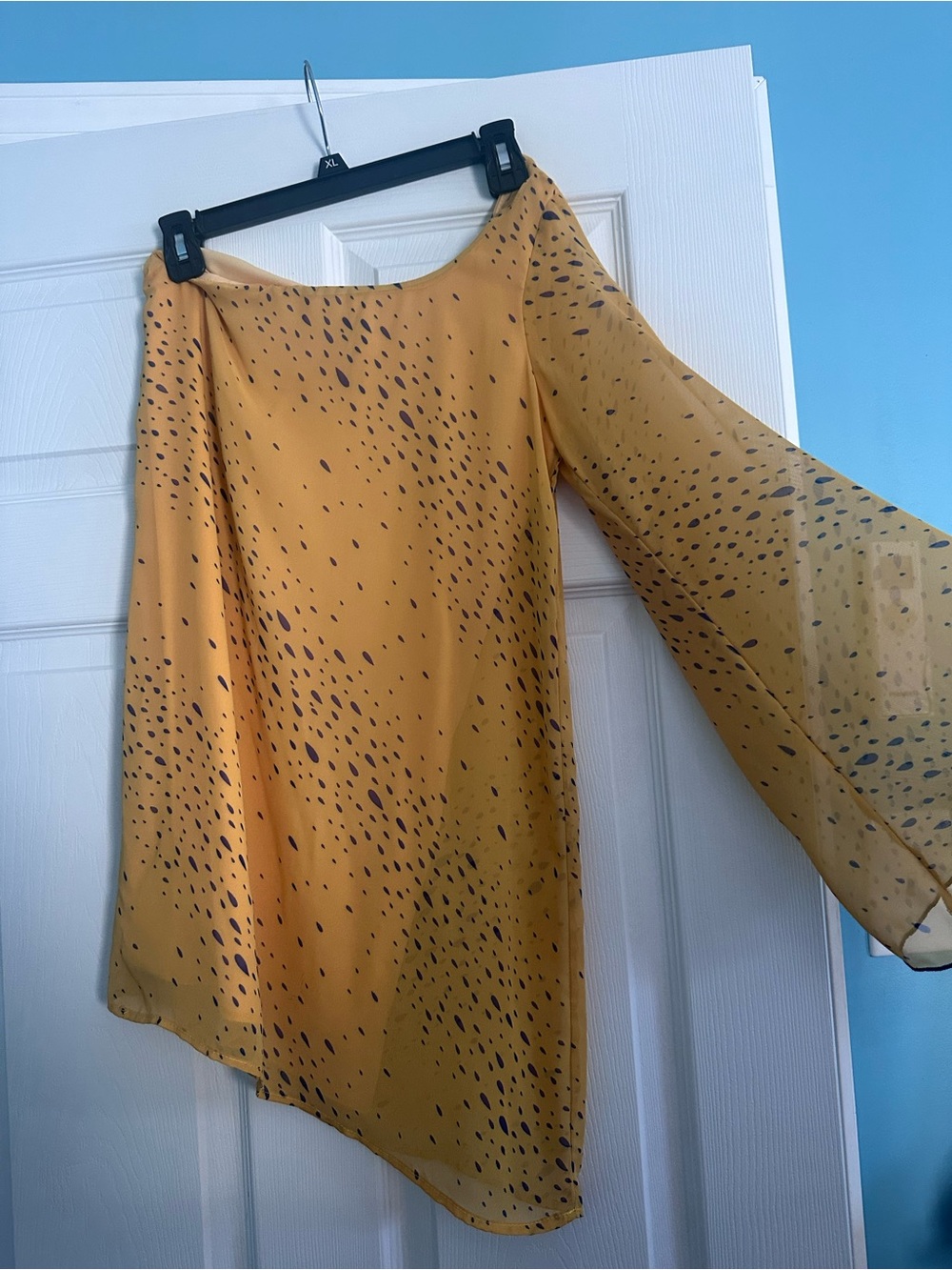 Women’s Mustard Yellow Asymmetrical One-Shoulder Skirt